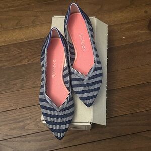 Rothy's Women's Riviera Striped Points - Navy